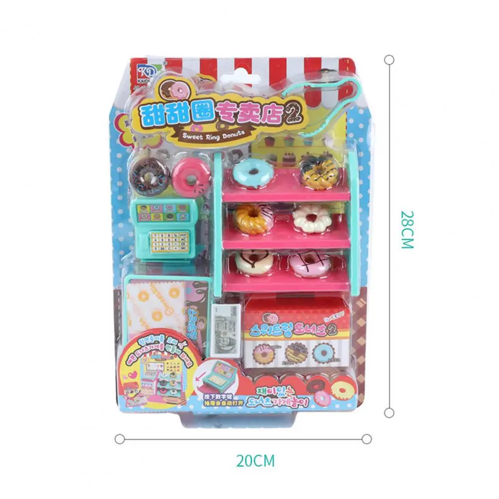 

1 Set Simulation Mini Donut Shop Cashier Model Kids Pretend Play Toddler Early Education Cognition Model Toy Birthday Gift