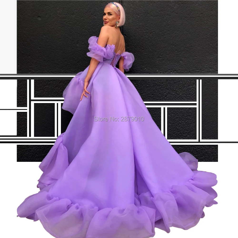 Lilac Sweetheart Evening Dress Off The Shoulder Organza Full-Length Formal Коктейльный костюм Prom | Свадьбы и