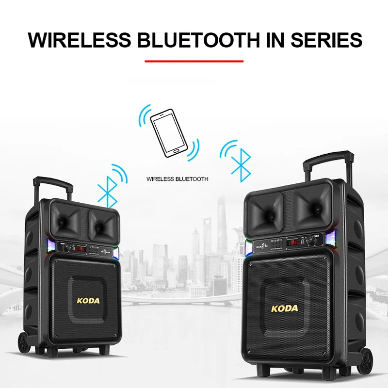 Беспроводная портативная Bluetooth колонка большая мощность 120 Вт вытяжной стержень