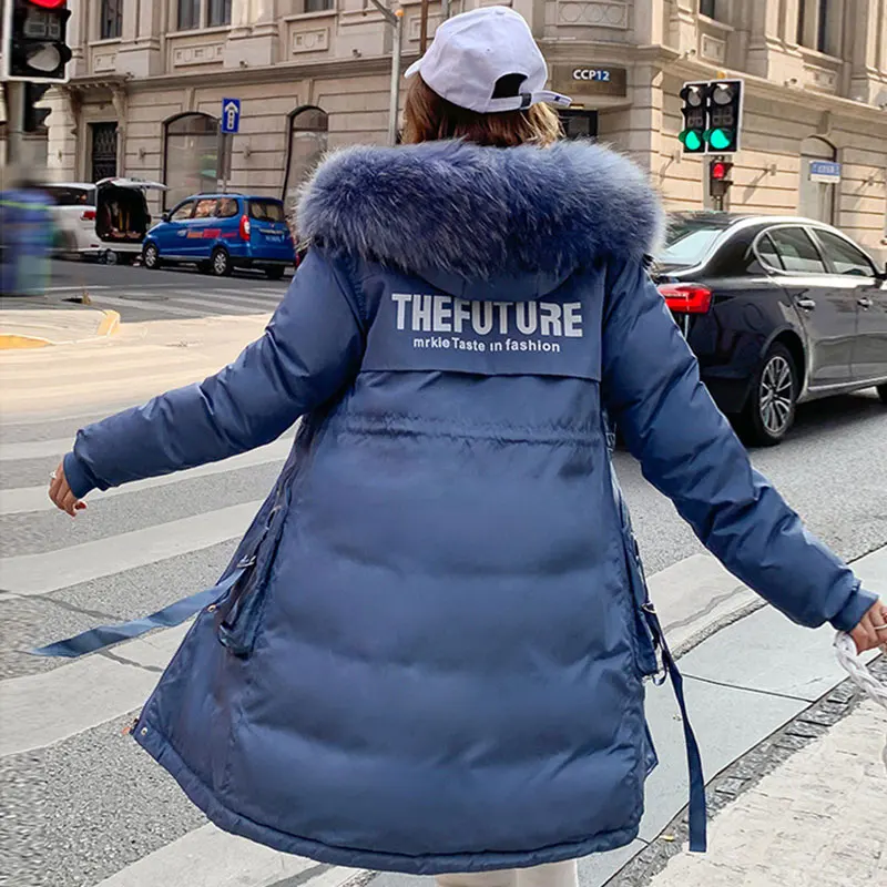 Lusumily/Новинка Зимнее хлопковое пальто для женщин Плотный тонкий длинный пуховик