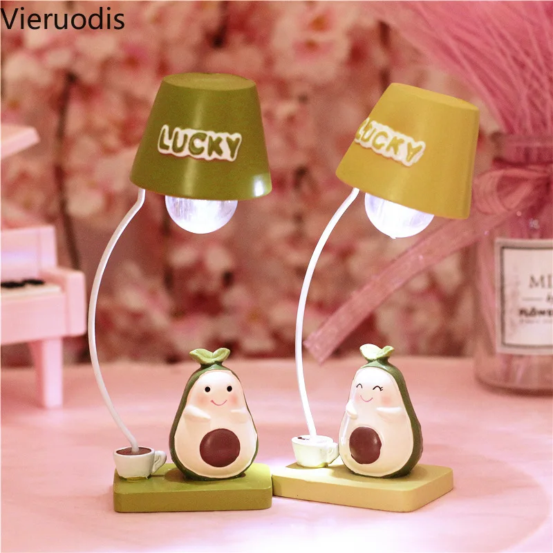 Милый свежий ночной Светильник авокадо из кованого железа настольный светильник