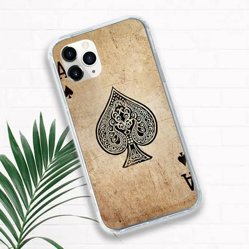 

Retro Poker Game Phone Case for iPhone 11 12 pro XS MAX 8 7 6 6S Plus X 5S SE 2020 XR mini Luxury brand shell funda