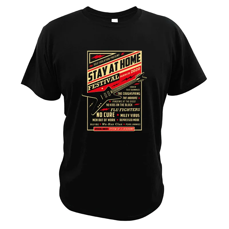 

Quarantine Social Distancing Festival 2021 T Shirt Funny Gift Stay Home Bands Dropship Digital Print T-shirt