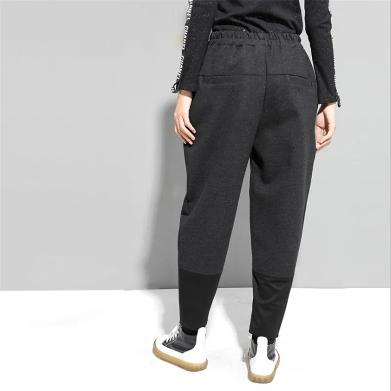 Осенне-зимние теплые хлопковые модные женские брюки растягивающиеся с