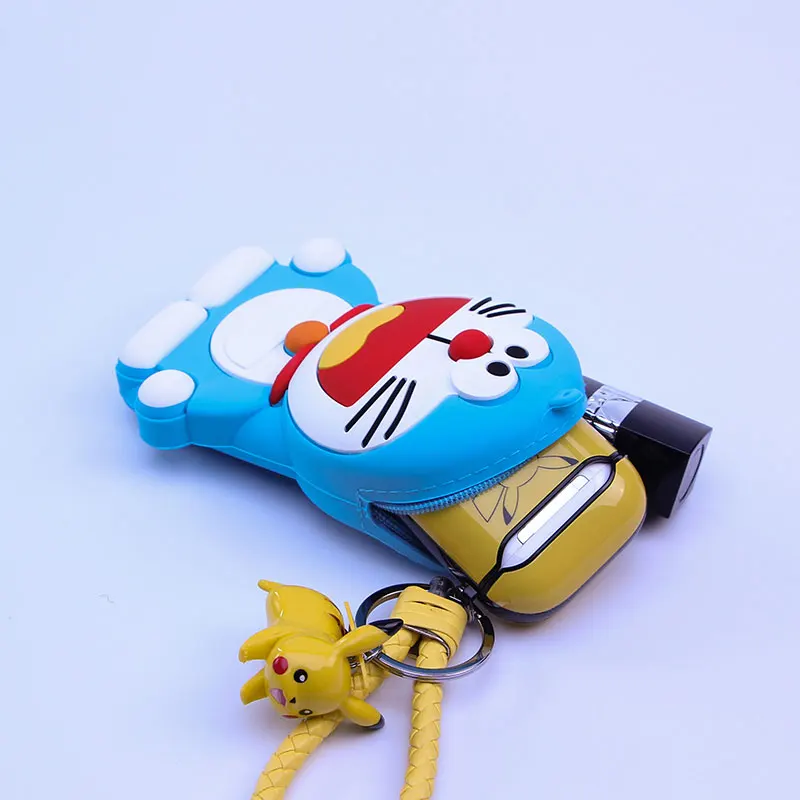 Миниатюрный кошелек для мелочи с роботом-котом Дамский на молнии ремешком