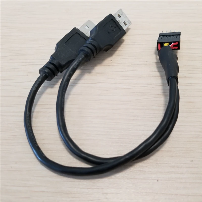 Двойной USB 2 0 A штекер к корпусу ПК Внутренний 9 контактный разъем dupont кабель