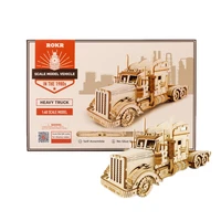 diy movable 3d model 140 286pcs classic america heavy truck wooden puzzle game assembly toy gift for children adult home decor