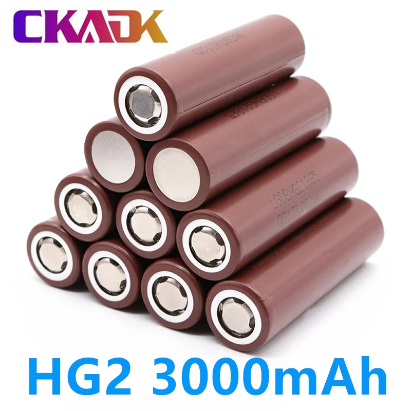 20 шт. 100% оригинальный аккумулятор большой емкости HG2 18650 3000 мАч для мощный ток