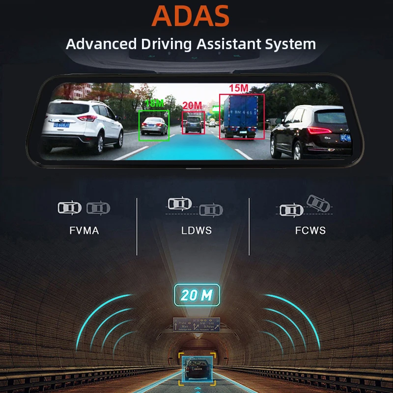 Автомобильное зеркало заднего вида 10 " 4G Android видеорегистратор gps навигация ADAS