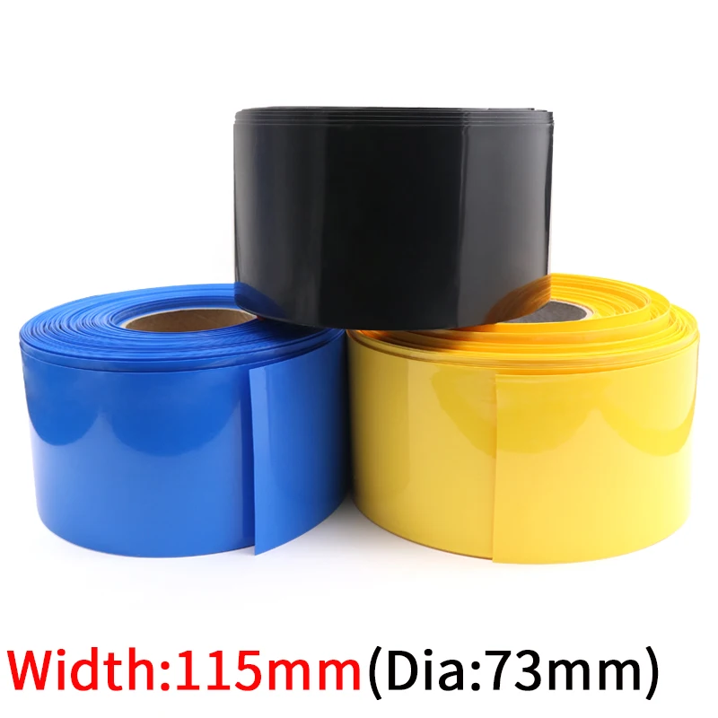 

Dia 73mm PVC Heat Shrink Tube Width 115mm Lithium Battery Insulated Film Wrap Protection Case Pack Wire Cable Sleeve Colorful