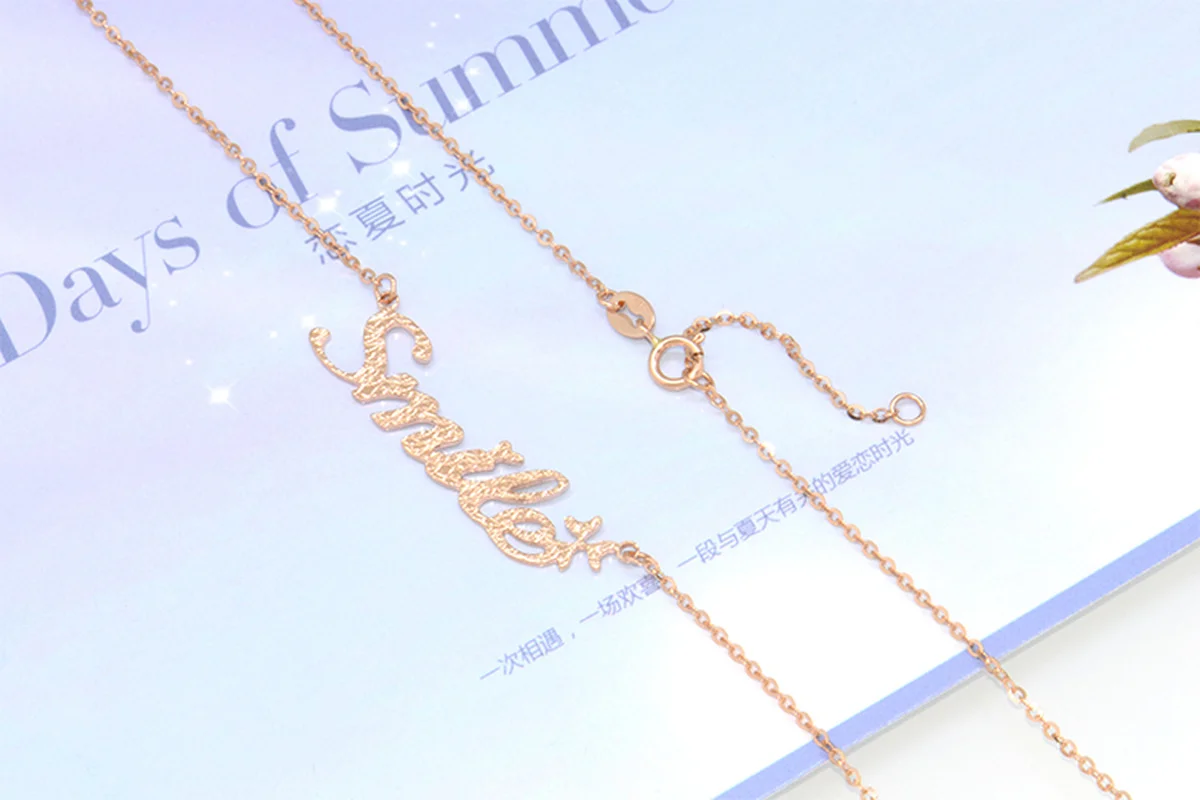 Цепочка с подвеской в виде букв улыбка 18 к|Ожерелья| |