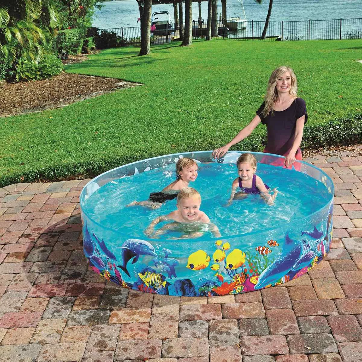 

Family Kids Backyard PVC Foldable Swimming Pool Summer Water Play Bathing Tub Pool Portable Kiddie Pool Round Pool