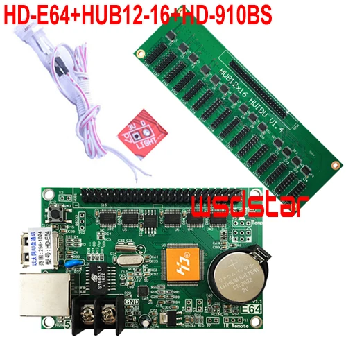 HD E64 + HUB12 16 910BS датчик яркости * Ethernet и USB порт один два цвета P10 светодиодная карта