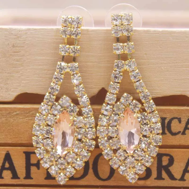 Элегантные зеленые серьги золотые/серебряные свадебные Zerong Стразы висячие