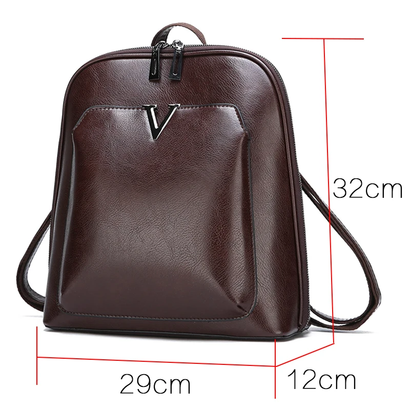 2022 Women Vintage Backpack Leather Luxurious Large Capacity School Bag For Girls Leisure Shoulder Bags |