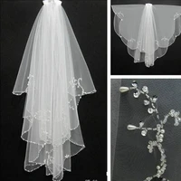 head veils accessories women white ivory beading bridal veil with comb cathedral wedding veil with pearls marriage party