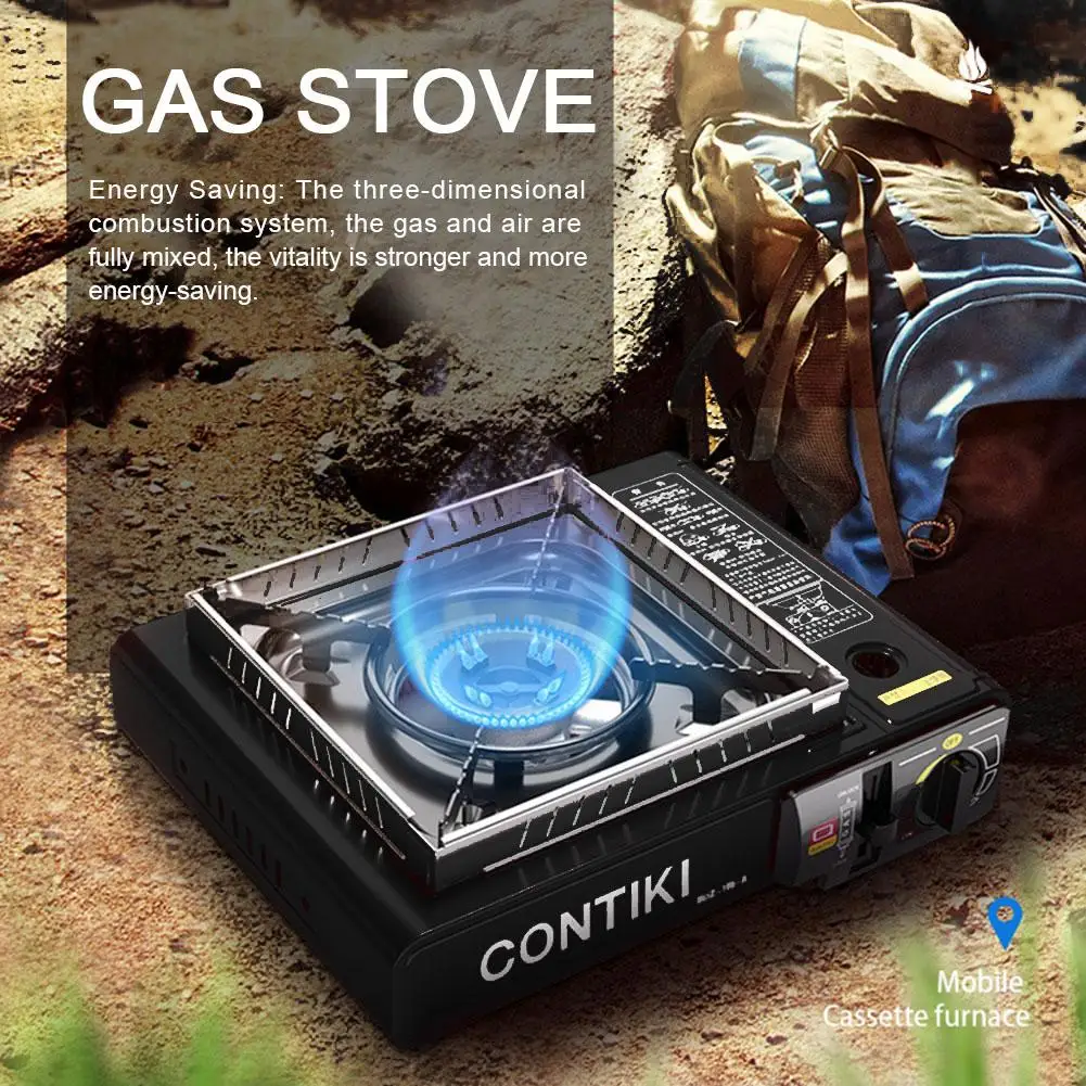 Новая уличная газовая плита домашняя Кассетная печь портативная ветрозащитная
