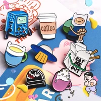 1pcs adventure timeenamel pins custom finn cartoon kawaii metal brooches bag clothes lapel pin badge freedom jewelry gift new4