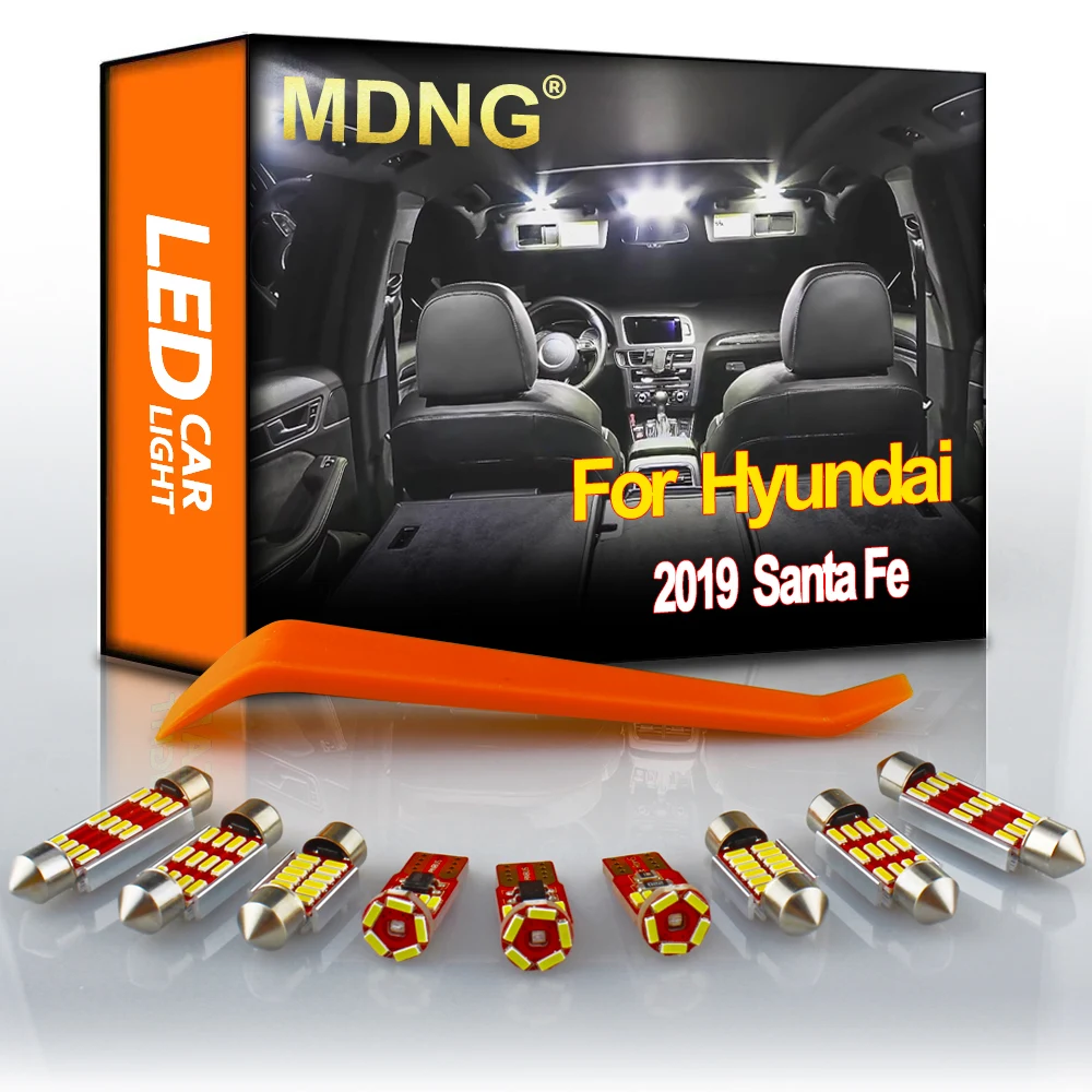 MDNG 11 шт. светодиодный комплект для внутреннего освещения 2019 Hyundai Santa Fe карта