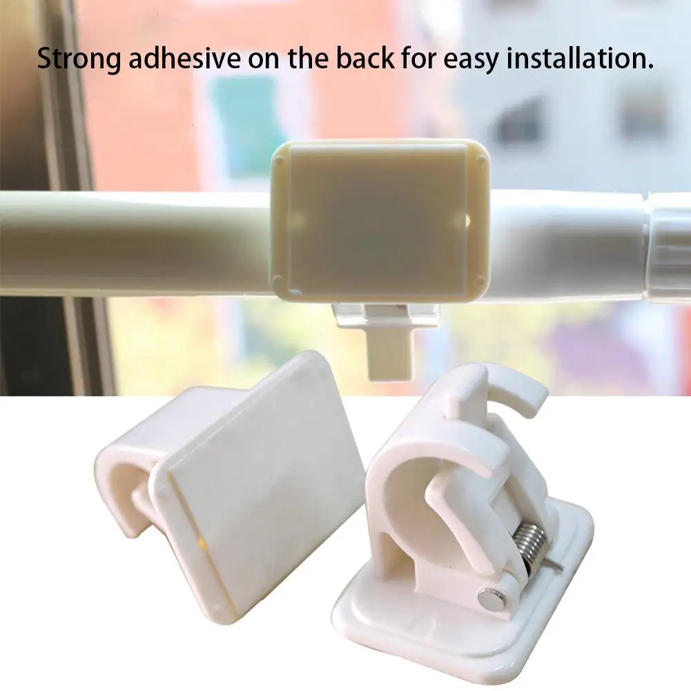 1 Set 4 Sets Of Hanging Rod End Clip Curtain Shower Fixing Bracket | Дом и сад