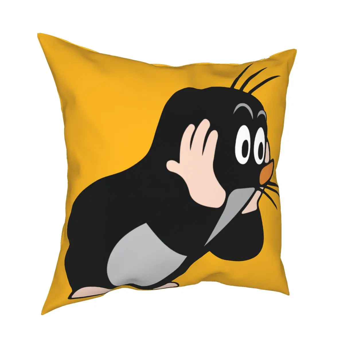 Mole Surprised Pillow Cover Decoration Krtek Little Maulwurf Cute Cartoon Cushion Cover Throw Pillow for Sofa Polyester
