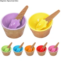 5 rainbow colored ice cream bowls with spoons ice cream bowls tart style small bowls childrens double layer insulated bowls