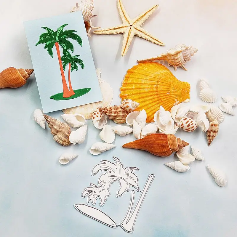 Прямая поставка. Кокосовое дерево металлические Вырубные штампы фотообои