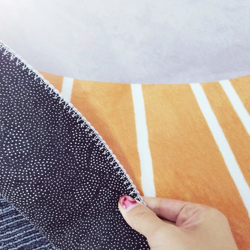 

Cartoon Round Carpet Lion Printed Nordic Thickened Anti-Fall Mat Bedroom Bedside Children Game Crawling Mat