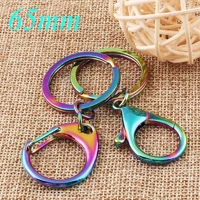 8 pcs colorful key ring clasps diy purse clip metal rainbow key chain multicolored parrot hook keychains snap charm push clasp