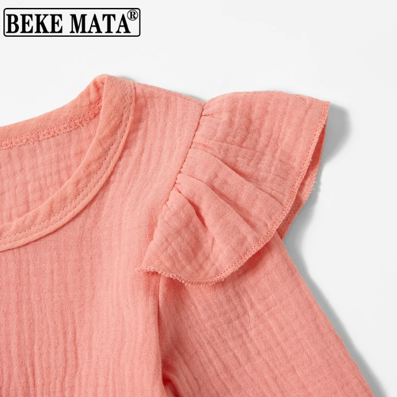 

Mother Baby Daughter Dresses With Headband 2021 Spring New Year Mommy And Me Clothes Ruffle Family Look Mom And Girl Dress Sets