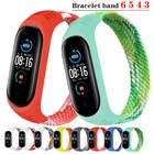 Браслет для Mi band 6 5, нейлоновый Плетеный соло-браслет, браслет для Miband4 Miband5, браслет для xiaomi Mi band 4 3