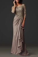 vestido novia 2018 modest evening gown elegant lace formal arabic party gowns with long sleeves mother of the bride dresses