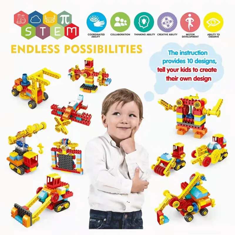 

Детский конструктор STEM, обучающий конструктор для дошкольного возраста 3 + лет