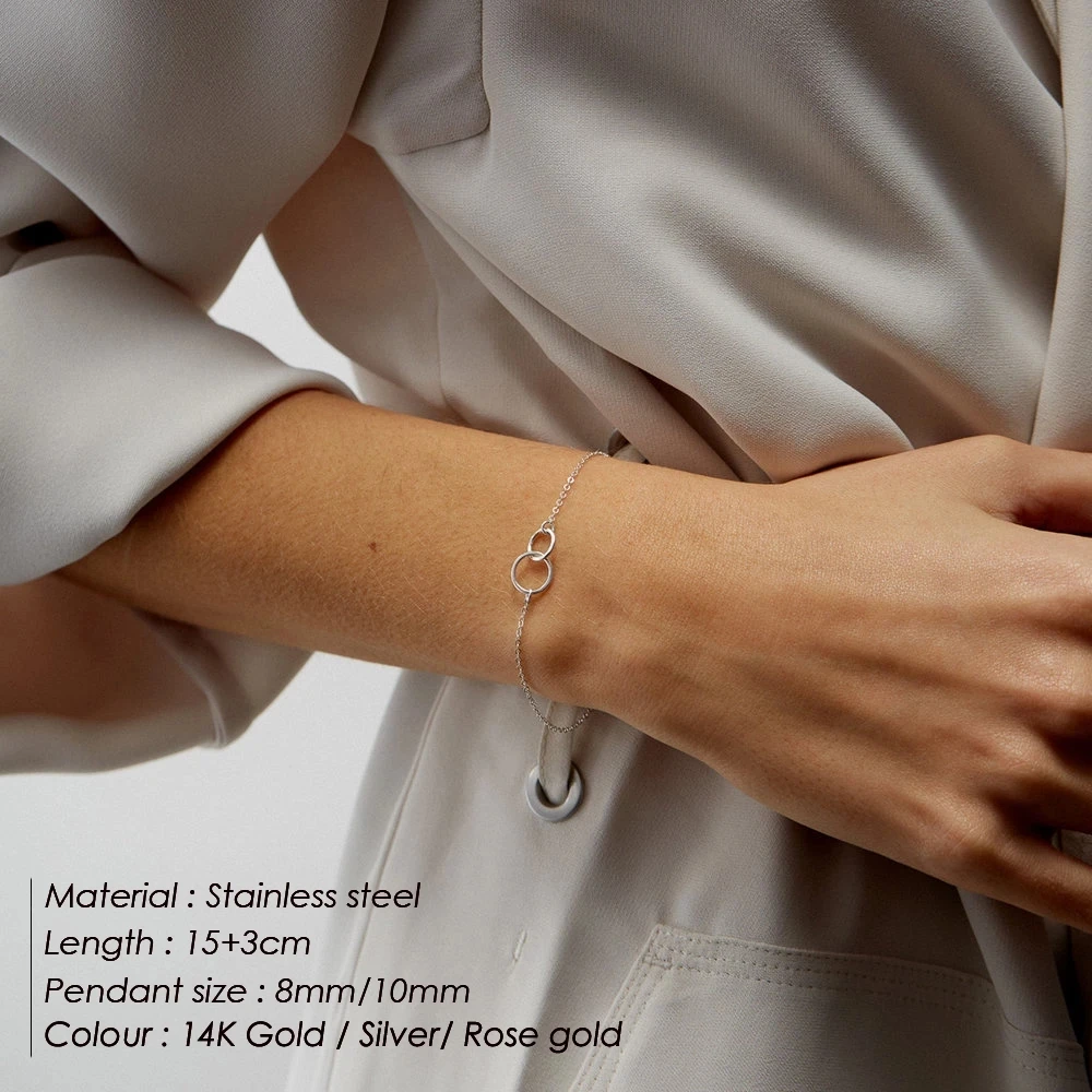 JUJIE Simple Charm Chain Bracelets For Women 2020 Stainless Steel Bracelet Femme Jewelry Wholesale/Dropshipping | Украшения и