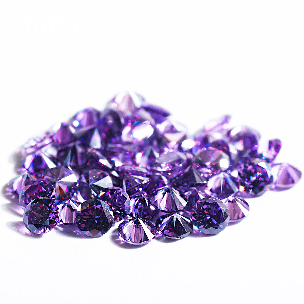 

Purple Artificial Cubic Zirconia stone 6MM Round Clear Crystal Exquisite Designing Gems for Women's Jewelry Art Rhinestone 10pcs