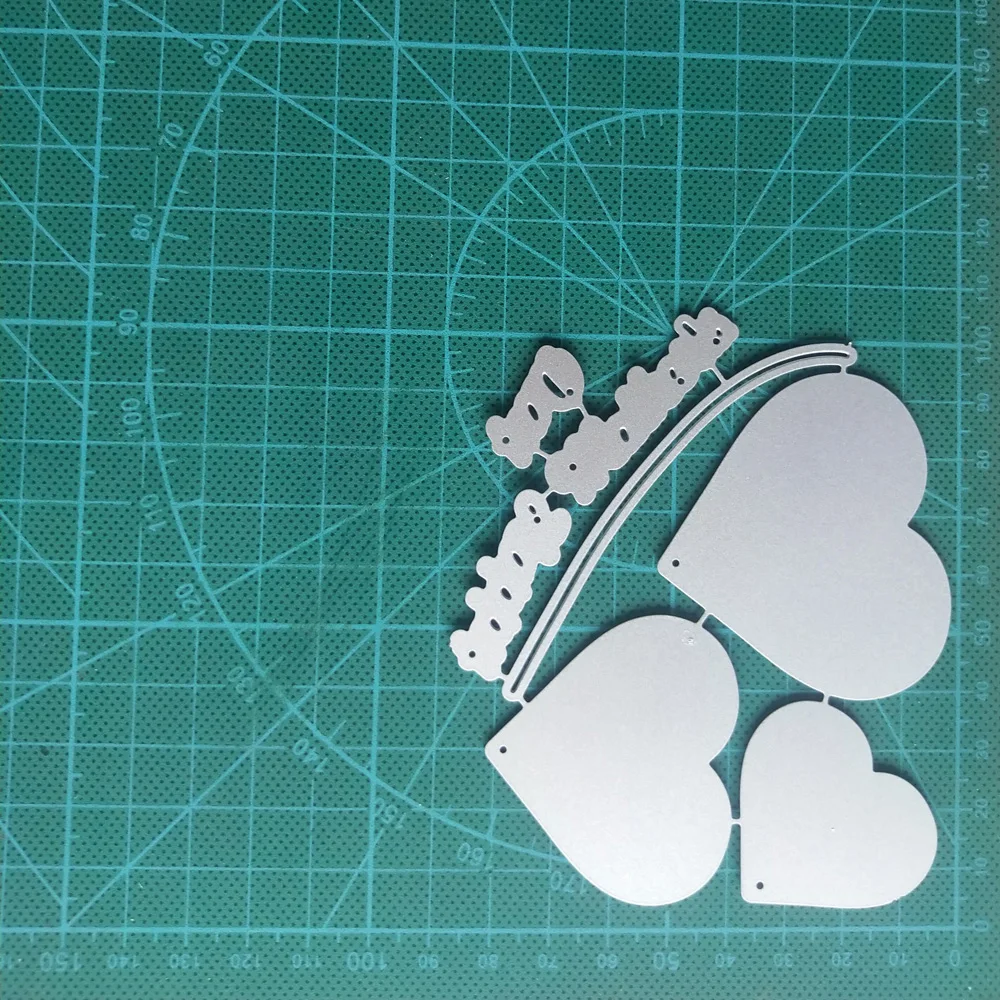 Металлические Вырубные штампы в форме сердца украшение для букв скрапбукинг