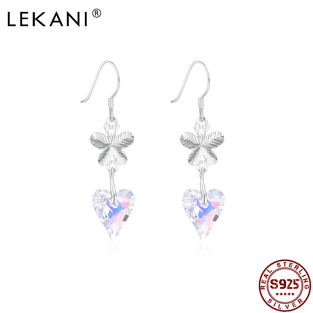 

LEKANI 925 Sterling Silver Long Tassel Shell Pearl Drop Earrings For Women Romantic Flower Earring Jewelry Engagement Gift
