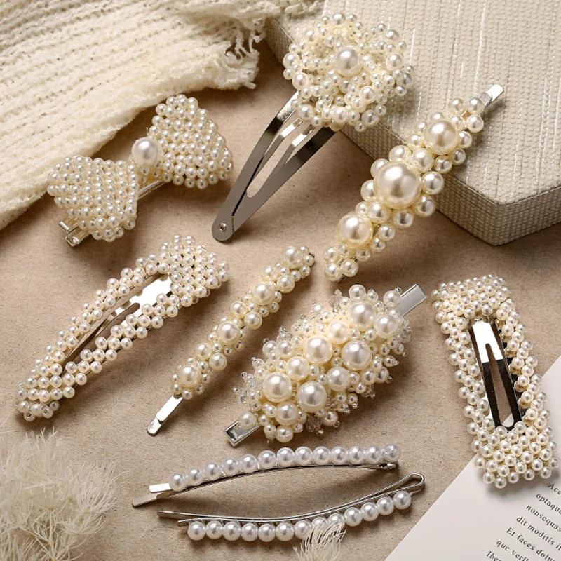 

1 Set Pearl HairClips for Women Elegant Hairpins Barrettes Fashion Hairgrip Side Clip Hair Jewelry Accessories