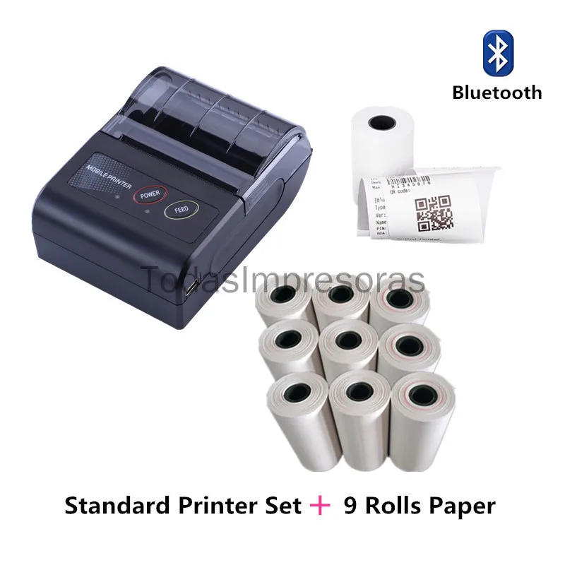 Беспроводной портативный Bluetooth чековый принтер 58 мм 2 &quotBluetooth термальные