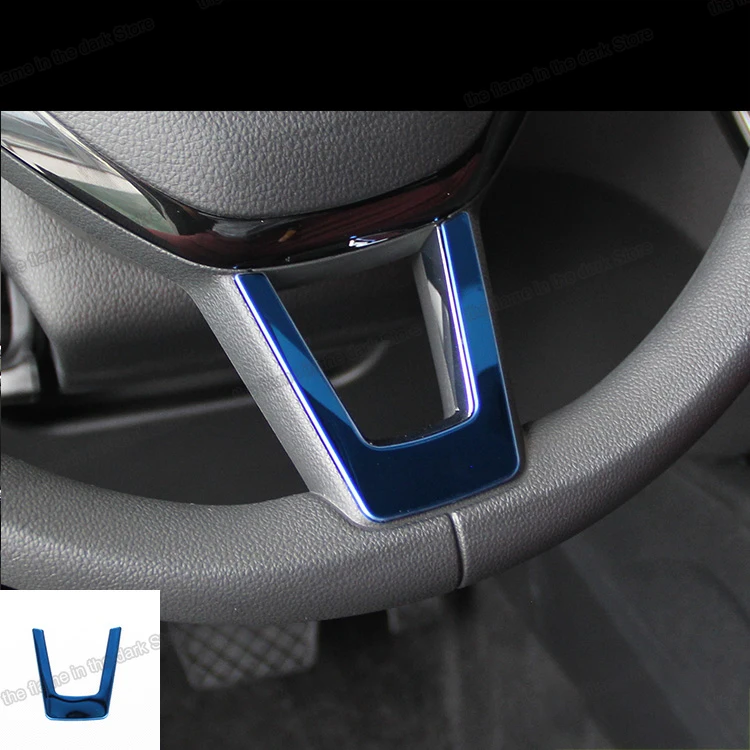 

Lsrtw2017 Stainless Steel Car Steering Wheel Trims for Skoda Kamiq 2018 2019 2020 Interior Accessories Auto Parts