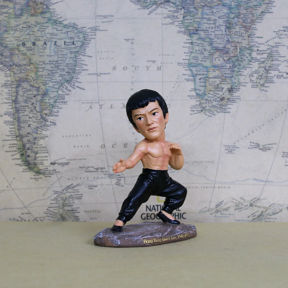 

World Famous Person Statue GongFu Kungfu Master China HongKong Bruce Lee Figure Model Toys Gift Collect