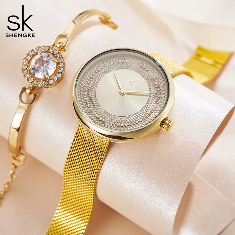 Shengke креативные женские часы стильные водонепроницаемые японские кварцевые