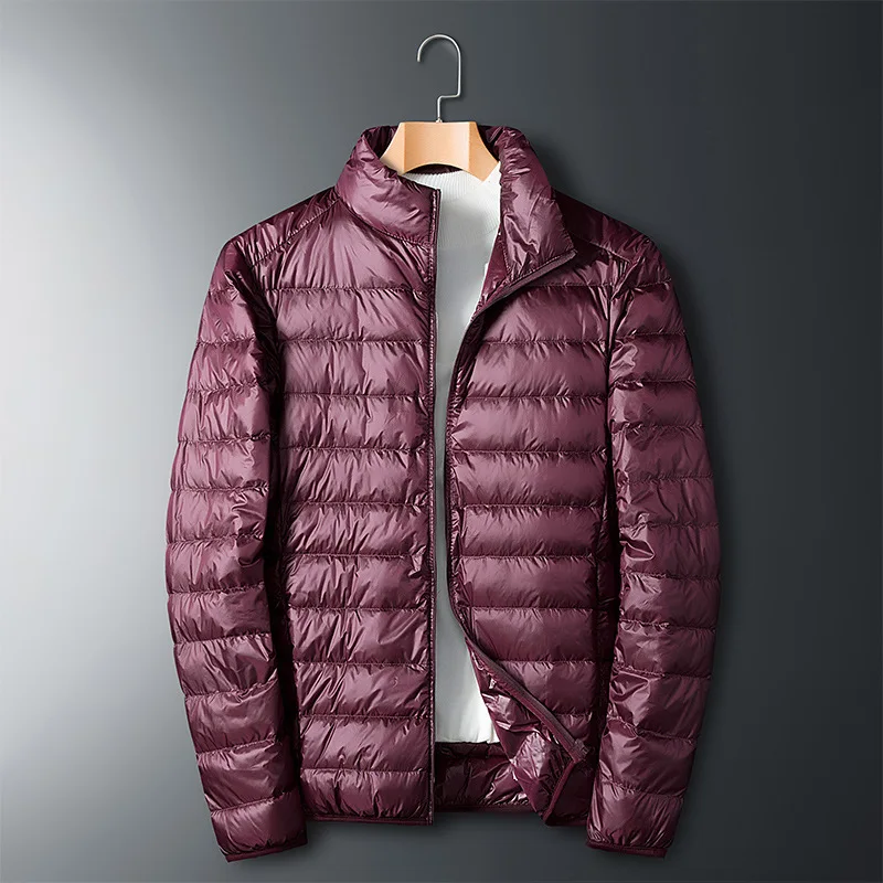 2021 Autumn and Winter Version of Casual Trend Jacket Men's Warm Solid Color Collar Down Jacket Men's Coat