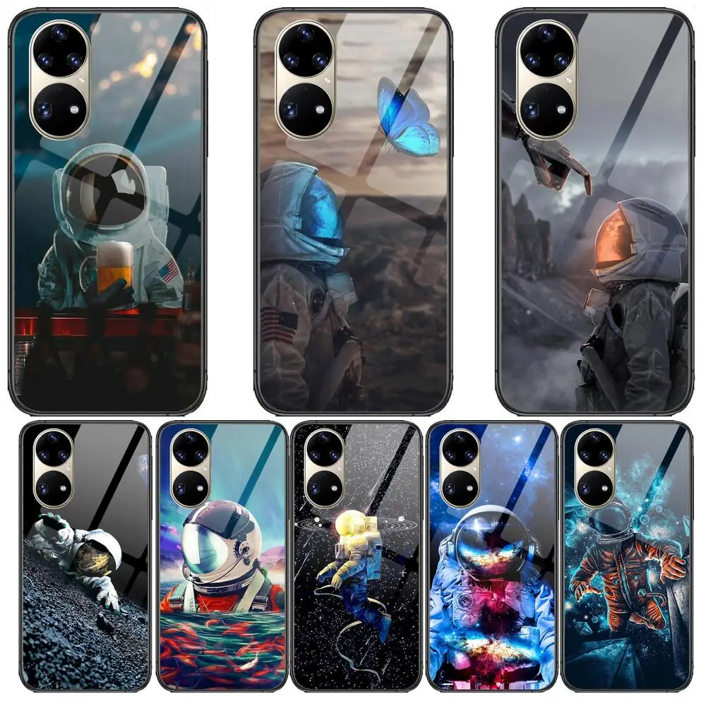 

Space journey Tempered Glass Phone Case Casev For Huawei P40 Pro lite 5G P30 P Smart Z 2019 P10 Lite P20 P50