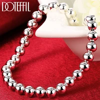 doteffil 925 sterling silver 6mm ball bead chain bracelet for women charm wedding engagement party jewelry
