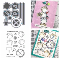 animal mouse neck tie hat wheel metal cutting dies with clear transparent stamps set well done for diy scrapbooking crafts 2020