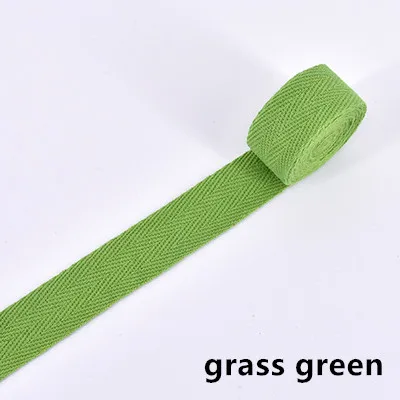 grass green 20 мм) цветная елочка/хлопчатобумажная лента с саржевым переплетением/хлопчатобумажная тесьма/косой привязки ленты, 50 м/рулон - Цвет: grass green