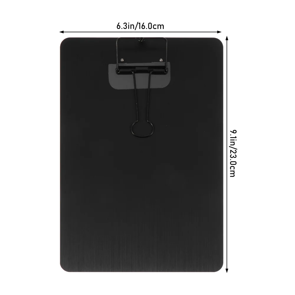

1pc A5 Paper Clipboard Stainless Steel Writing Pad Paper Holder Menu Stand