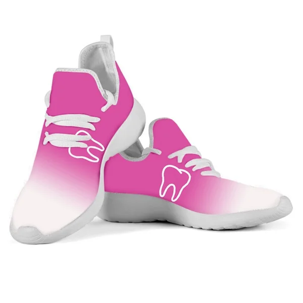 HMF1549Z61 FORUDESIGNS Flat Knitting Shoes Woman Dentist Sketch Print Female Lace Up Sneaker Sketchers for Women Ladies Mesh Light Loafers - Цвет: HMF1549Z61