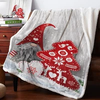 christmas gnome wood grain snow throw blanket bedspread coverlet soft warm fleece blanket christmas decor blankets for beds